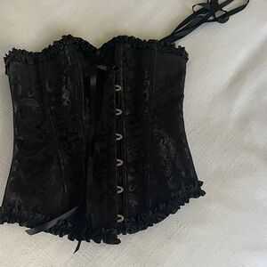 Black Satin Corset S